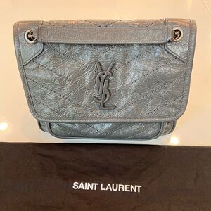 YSL NIKI BABY IN VINTAGE LEATHER STORM
